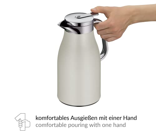 Alfi Isolierkanne Skyline 1,0l in Silber mit Hartglaseinsatz