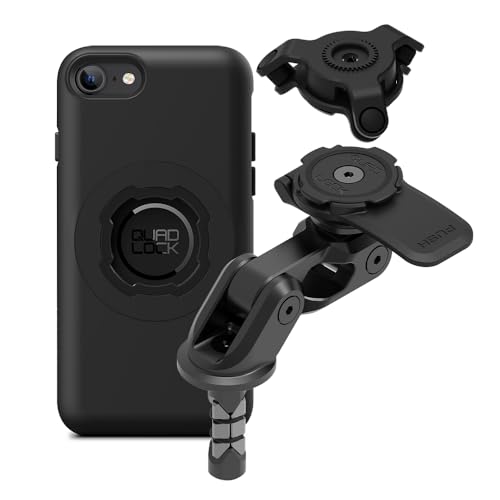 Image of Quad Lock Motorcycle Fork Stem Mount PRO Kit with Vibration Dampener and MAG Phone Case for iPhone SE (3rd /2nd Gen) & 8 /7