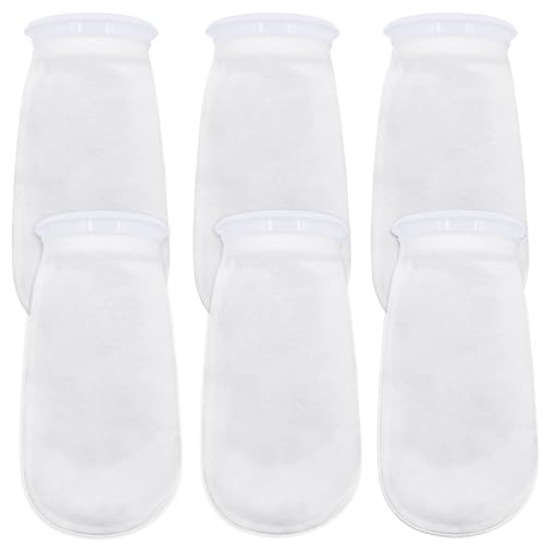 AYWFEY 6Pcs 4 Inch Ring by 10 Inch Long Filter Socks 200 Micron Aquarium Felt Socks Aquarium Filter Bags for Freshwater Saltwater Aquariums Fish Tank Sump Filter Socks Use in Ponds Overflows