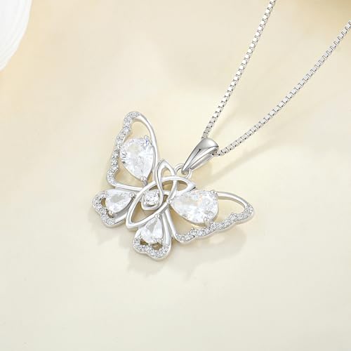Butterfly Necklace for Women 925 Sterling Silver Butterflies Birthstone Pendant Necklaces Mother’s Day Birthday Christmas Jewelry3