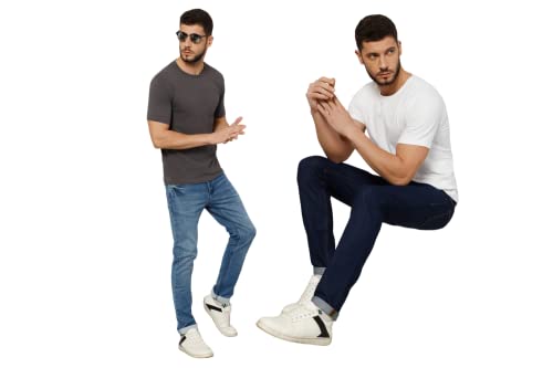Image of T-Shirt for Men - 100% Cotton Casual T-Shirt | Half Sleeve, Round Neck 4 Way Stretch Fabric | Slim Fit T-Shirt