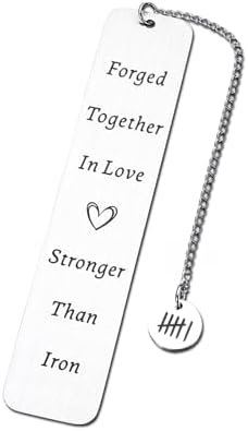 Valentines Day Gifts for Women Men 6 Year Anniversary Bookmark Gift for Husband Wife Funny Iron Anniversary Gifts for Him Her Wedding Anniversary Keepsake for Couple Christmas Gift for Boyfriend
