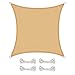 CelinaSun toldo de Sol para jardín y balcón Incl. Cuerdas de sujeción Basic poliéster hidrófugo Cuadrado 3 x 3 m Beis Arena