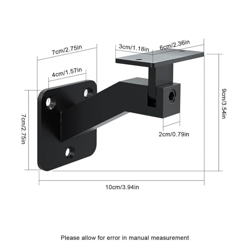Support garde-corps noir pivotant pour fixer une rampe d'escalier en pente - 4
