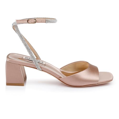 Image of Badgley Mischka Women's Infinity Satin Block Heels With Ankle Strap