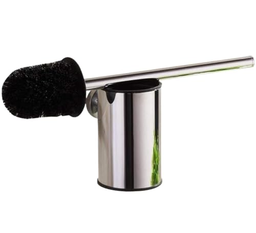 Brosse WC murale en acier inoxydable 304 noir mat et support or rose - 2