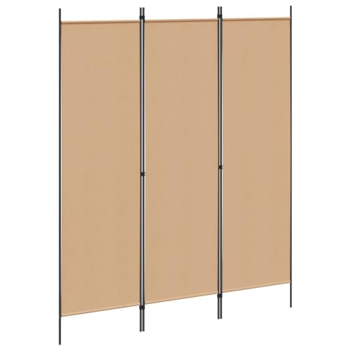 Paravent en fer revêtu par pulvérisation et tissu beige élégant