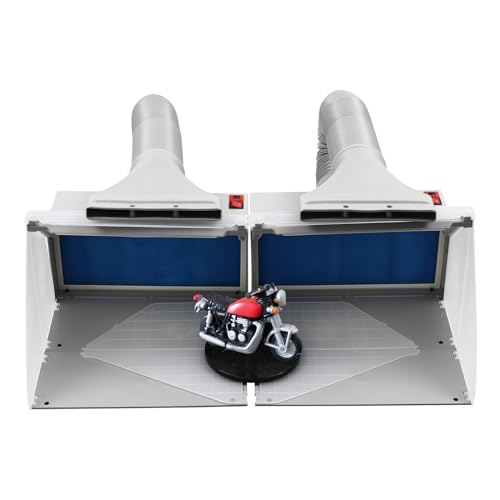 NaMaSyo Airbrush Spray Booth Kit Airbrush Toy Model Parts Spray Booth Hose Kit with 3 LED Light Tubes & Powerful Fan 2-Layer Filter for Painting Crafts Nails Art Cakes T-Shirts and Hobby DIY