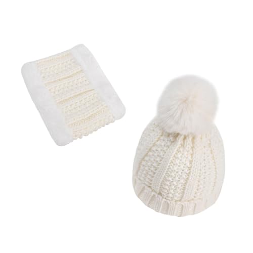 TOVINANNA Warm Knitted Hat for Baby Boy Girls 0-3 Years Old Comfortable Skin-Friendly White