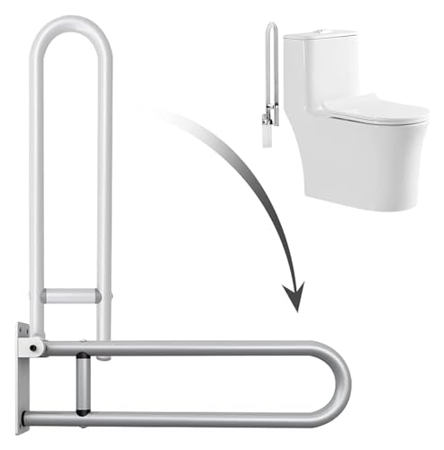 グラブレール グラブレール トイレグラブバー バスルーム 折りたたみ式手すり ドロップダウン トイレ 安全サポートレール 壁取り付け アルミ合金 ハンディキャップグラブバー