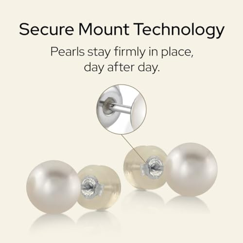 THE PEARL SOURCE White Japanese Akoya Real Pearl Earrings for Women - 14k Gold Stud Pearl Earrings | Hypoallergenic with Genuine Cultured Pearls, 5.0-5.5mm - Image 6