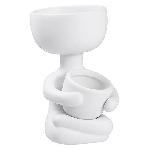 Vaso de flores Wakauto para plantas domésticas, conjunto de vasos de cerâmica com pires, vaso de cer