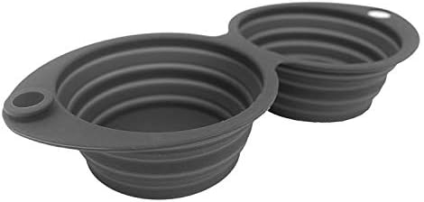 2PCS Collapsible Silicone Dog Bowls 350ML with Plastic Rm and D-Ring - Foldable Travel Pet Feeder Dogs Supplies- Portable Basic Bowl…
