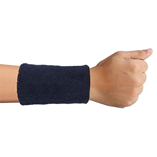 NEVER LOSE Wristbands - Wrist Sweat Bands for Athletic Unisex Cotton Terry Cloth Sports Bands for Working Out, Tennis, Gymnastics, Baseball, Basketbal