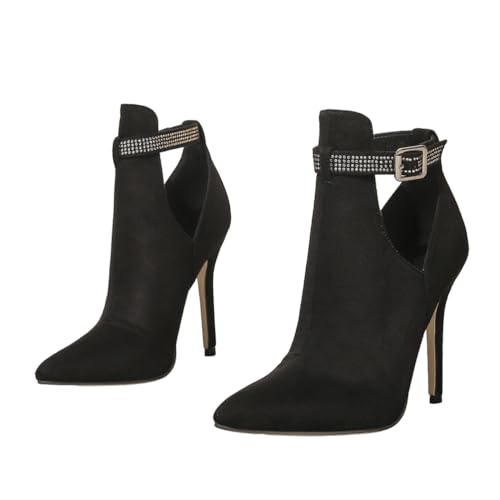 Bottines à talons hauts noires parfaites pour mariages et soirées de fin d'année