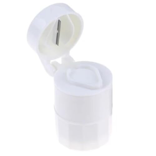 BARAC Pastillero Multifunción 4 en 1 Cortador Pastillas, Pill Cutter Divisor, Trituradora de medicamentos Organizador de almacenamiento de medicamentos (BLANCO)