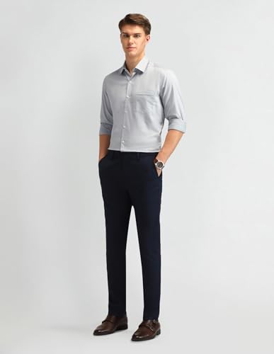 Image of Arrow Slim Fit Mens Formal Shirt - 100% Cotton, Breathable & Comfortable, Full Sleeves Checkered Shirts for Men
