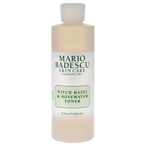 Mario Badescu Witch Hazel & Rosewater Toner for All Skin Types |Alcohol Free Facial Toner that Clarifies and Rejuvenates |Formulated with Witch Hazel & Rose Extract| 8 FL OZ