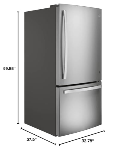 Ge GDE25EYKFS 24.8 Cu. Ft. Bottom Freezer Refrigerator In Fingerprint Resistant Stainless Steel Standard Depth Energy Star thumb #5