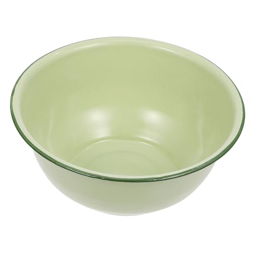 ULTECHNOVO Bol de Enamel Retro de Cuenco Vintage para y Comidas Ensaladera Decorativa Color Verde para Frutas y Aperitivos