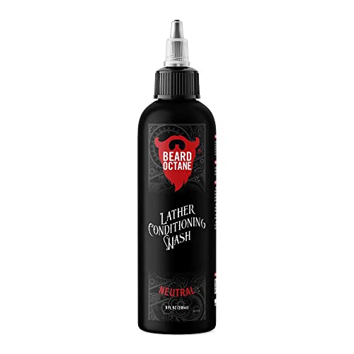 Beard Octane: Neutral Beard Wash - Beard Wash Shampoo - 8 fl. oz. - Water-Based Wash with All-Natural Ingredients for Non-Stripping, Deep Cleanse - Handcrafted in the USA