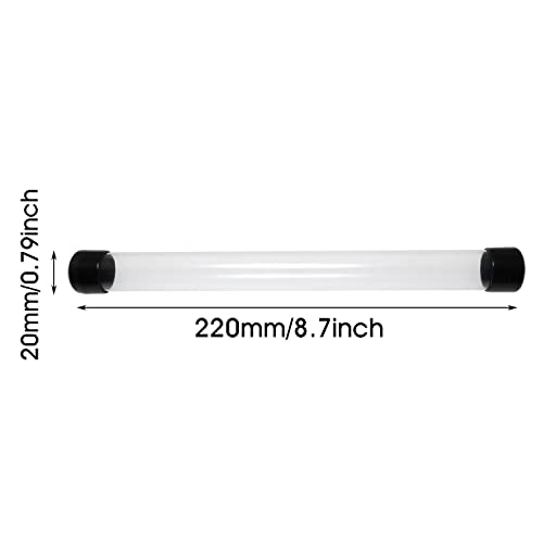 Image of Clear Storage Tube DZS ELEC 2PCS 20 x 220 mm /0.79 x 8.7 inch Small Plastic Round Tubing with Black Caps for Bead Containers, Craft, DIY, Empty Storage Tube