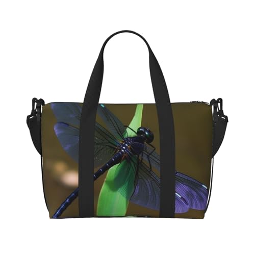 Sac fourre-tout étanche libellule noire pour vos séances de yoga et week-ends