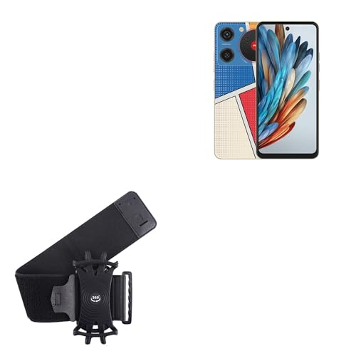 BoxWave Holster Compatible with ZTE Nubia Music - ActiveStretch Sport Armband, Adjustable Armband for Workout and Running - Jet Black