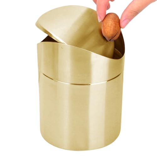Poubelle en acier inoxydable brossé compacte de 1,5L au design épuré moderne