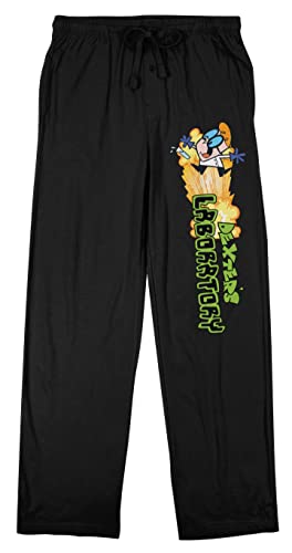 Dexter's Laboratory Logo Men's Black Sleep Pajama Pants