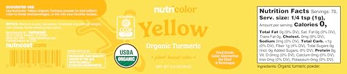 Nutricost Yellow Plant Based Food Coloring From Organic Turmeric Powder (70 Servings) - Nutricolor Color Alternative For Food & Beverages