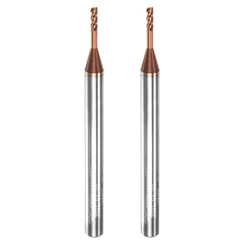 Image of HARFINGTON 2pcs Square Nose End Mill 4mm Shank 1.5mm x 8mm AlTiSin Coated Solid Carbide Long Reach Extended Neck 4 Flutes CNC Router Bit Milling Cutter for Stainless Steel Hardened Steel