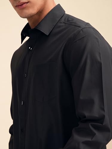 Image of Cozytton Men's Pure Cotton Solid Stylish Casual & Formal Wear Shirt | Stylish Regular Fit Full Sleeve Comfortable Office Party Trendy Shirt - Multi Color