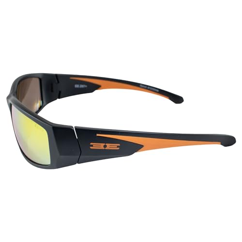 Epoch Eyewear Salerno Golf Sport Sunglasses Black-Orange Frame with Orange Mirror Lens3