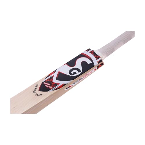 Image of Sg Sierra Plus Kashmir Willow Cricket Bat ( Size: Size 4,Leather Ball ), Wood, Multicolour