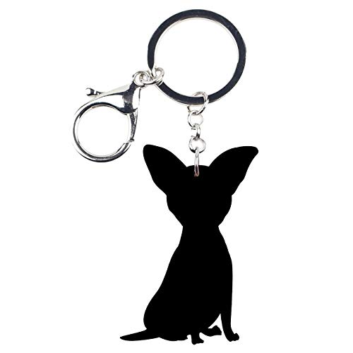 WEVENI Acrylic Chihuahua Dog Key Chain Cute Keychain Accessories For Women Girl Bag Car4