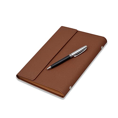 Image of COI Faux Leather Corporate Business Undated Planner /Diary with Pen (Tan Brown)