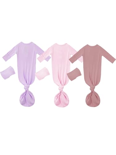 Bow Dream 3 Baby Girls' Nightgowns Newborn gowns Sleepers infant Pajamas Gifts 0-3 Months2
