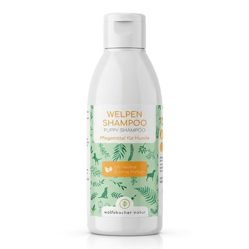 Welpen Shampoo Sensitiv für Hunde – pH-neutral, ohne Parfüm, für Langhaar und Kurzhaar, 100% pflanzliche Wirkstoffe - Bei Schuppen, Juckreiz und Milben, 100ml