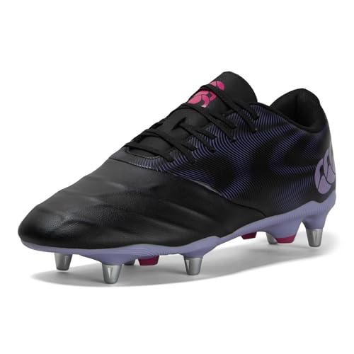 Canterbury Phoenix Genesis Team Soft Ground Rugby Boots, Botas Hombre, Verbena Negra, 41 EU