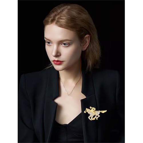Image of Horse Brooch Pin for Women Men Fashion Vintage Kentucky Derby Race Horse Brooch Charming Rhinestone Horse Animal Lapel Pins