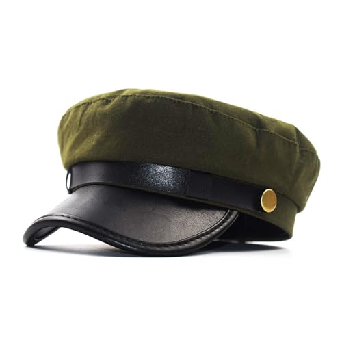 Béret femme casquette octogonale plate en coton bleu