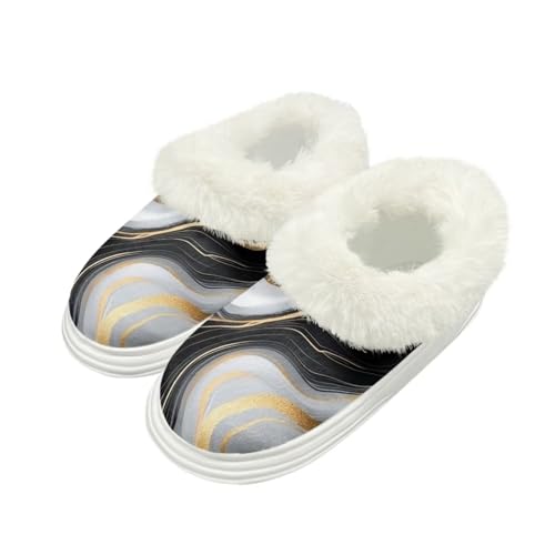 Non Slip Flannel Cozy House Slippers for Women, Memory Foam Warm Fluffy Slippers with Thick Sole