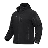 MAGCOMSEN Fleecejacke Herren Winter Funktionsjacke Gefüttert Thermojacke Herren Outdoor Windjacke Tactical Wanderjacke Warme Arbeitsjacke Jagd Army Jacke mit Zip Taschen Schwarz L