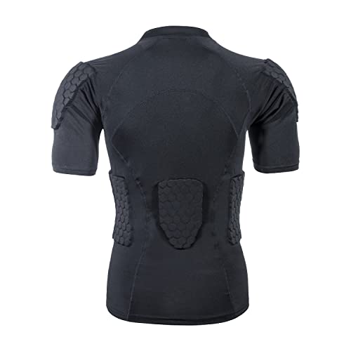 image for GOOUDO Men's Padded Compression Shirt Rib Chest Protector for Baseball