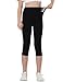 Gnainach Capri Leggings for Girls 10-11 Years Old Solid Black Soft Smooth Stretch High Waisted Compression Yoga Pants