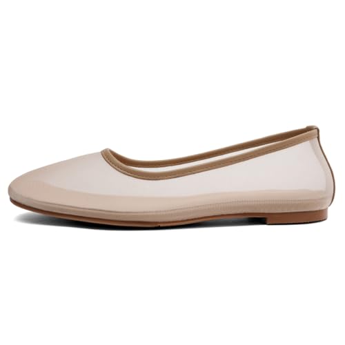 Mesh Ballet Flats Shoes for Women Slip On Round Toe Ballerina Shoes Comfortable