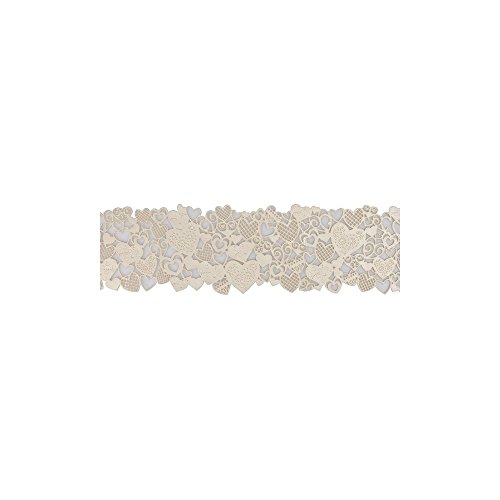 House of Cake Edible Hearts Cake Lace Band Pearl Cake Decoration For Wedding Birthday Celebration 380mm x 75mm