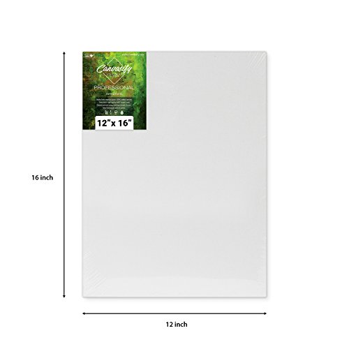 Image of Canvasify White Gesso Primed Canvas Board for Acrylic and Oil Colour Painting | Media for Artists and Students | 12 X 16 Inch Pack of 4
