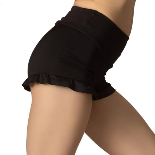 Girls Athletic Ruffle Shorts Yoga Dance Shorts Glitter Bottoms Gymnastics Shorts4